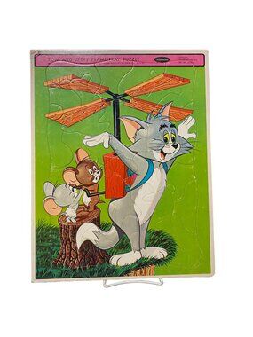 Vintage Whitman Tom & Jerry Frame-Tray Puzzle Helicopter Flight